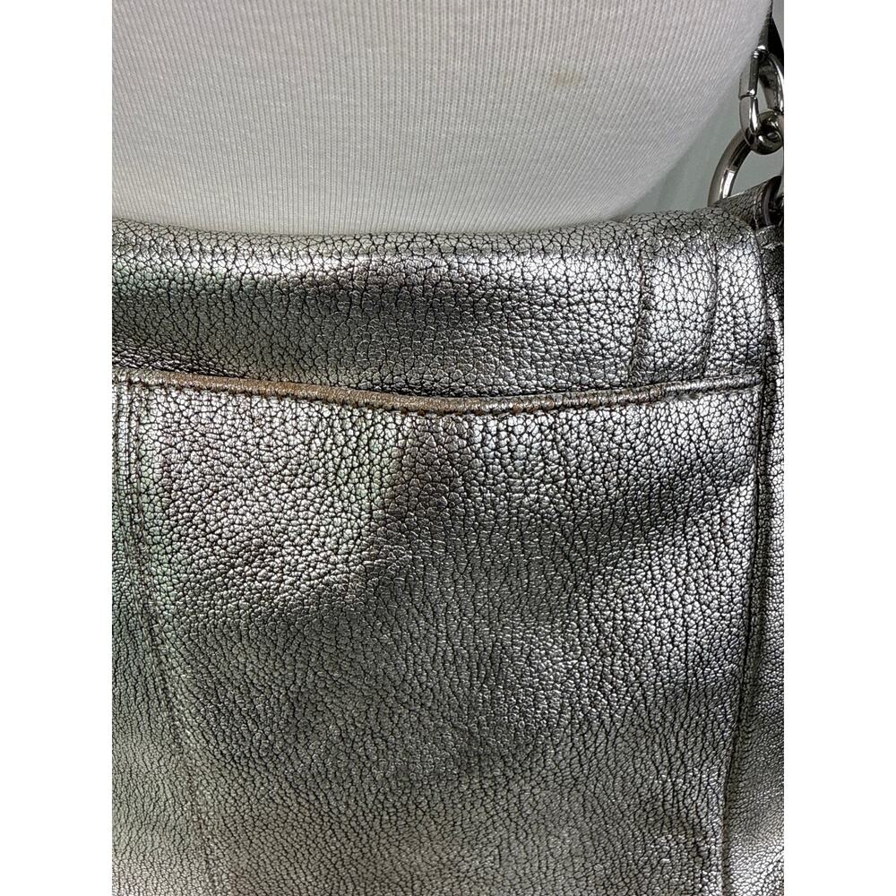 Aimee Kestenberg Fifth Avenue Pewter Pebbled Leather Convertible Shoulder Bag - Picture 9 of 12
